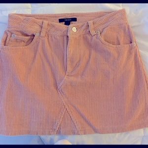 Pink corduroy mini skirt